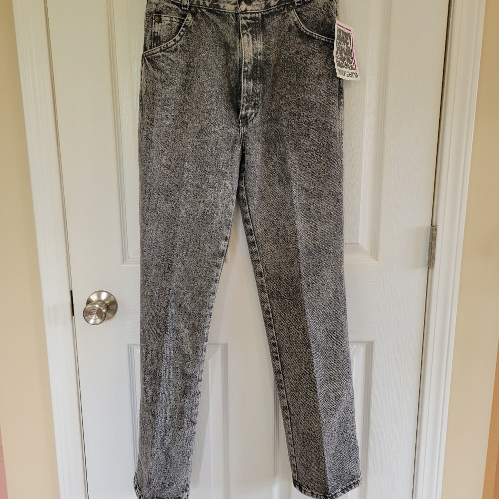Vintage 80's high waist acid wash jeans